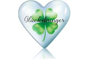 Otuuz Herz Vierblättriges Kleeblatt Glücksbringer Herz Glücksklee Glücksbringer Charms mit Tasche Durchdachtes und Hoffnungsvolles Geschenk für Paare Familie Freunde Patient Viel Glück für Prüfungen