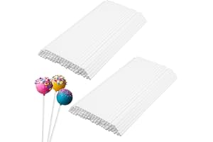 ZYREN 200 Pezzi Bastoncini per Lecca Lecca,15 cm Bastoncini per Cake Pops,Steli per Cake Pop,Bastoncino per Lollipop in Carta,Cakepop Sticks per Fare Lecca -Lecca,Cottura Fai Da Te e Decorazioni per Torte