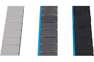 ‎QUALITÄT AUS LEVANDO MEISTERHAND Levando 7 x Balancing Weights Black & Grey 420 g Adhesive Weights Steel Weights Adhesive Bar 60 g with Tear Edge Galvanised and Plastic Coated 3 Colours BGS, Colour: Black