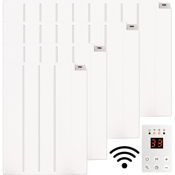 MYLEK Panel Heater Radiator Wifi Smart App Electric 1500W With Thermostat -  Wall Mounted or Floor Standing Lot 20 Compliant - Bathroom IP24 Rated - for  Homes, Offices and More (1.5KW) :