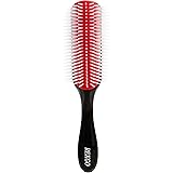 Spazzola classica per capelli ricci umidi o asciutti. Spazzola nera a 9 file per districare, separare e modellare