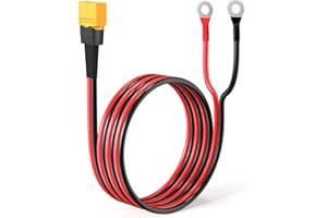 ELFCULB Câble de raccordement XT60 vers joint torique, 12 AWG XT60 mâle vers joint torique, pour batterie RC (1,52 m)