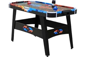 DE VES SPORT DEVESSPORT Air Hockey Fuego vs Hielo Incluye Dos Lanzadores Leds y Un Disco Led y Niveladores en Cada Pata | Mesa de Hockey con Luces LED Rojo y Azul, Marcador Electrónico y Baterías USB