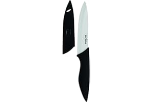 Excelsa Couteau Utilitaire avec Couvre-Lame, céramique, Noir/Blanc, Lame 12,5 cm