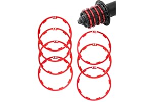 TPZORJX 7 pcs Entretoise de Cassette de vélo Entretoise de moyeu de Volant de vélo Rondelles de Roue Libre de vélo Réglage de vélo pédalier en Alliage daluminium pour vélo de Route et VTT (rouge)