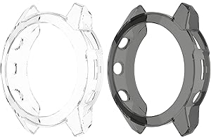 Chofit Case for Garmin Fenix 7/7 Solar, Protective TPU Bumper Shell, Not for 7S/7X, Black+Clear, Everyday Use