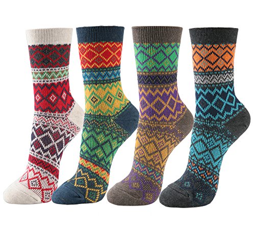 STYLEGAGA Women's Winter Cotton Jacquard Knit Ankle Socks