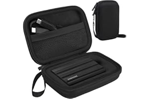 ‎LACDO Lacdo zewnętrzna torba na dysk twardy pokrowiec ochronny do Samsung T7 Shield/Samsung T7/T7 Touch przenośny dysk SSD 500 GB 1 TB 2 TB USB 3.2 twardy EVA odporny na wstrząsy futerał, Czarny+Czarny