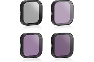 AuyKoo 4 PCS Filtres d'Objectif Filtres Densité Neutre ND8 ND16 ND32 CPL Polariseur pour GoPro Hero 9 Hero 10 Black Hero 11 Black Objectif de Caméra