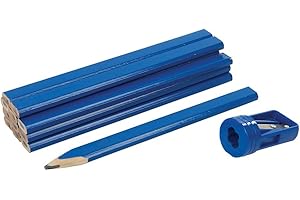 Silverline, 250227, Set di matite da carpentiere con temperino, 13 pz.