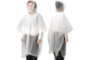 ANYOO 2-pak płaszcze przeciwdeszczowe dla dzieci, ponczo awaryjne wielokrotnego użytku, ponczo przeciwdeszczowe z kapturem, wodoodporne płaszcze przeciwdeszczowe dla chłopców i dziewcząt