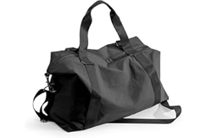 WINSPANSY Borsone da Viaggio Palestra Donne, Grande impermeabile Borsa da Viaggo Donna Weekend Borsa Palestra con tasca bagnata Travel Duffel Gym bag Nero