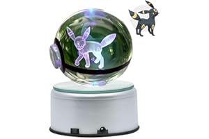 Aikchi Luce della lampada della sfera di cristallo 3D di 80mm, Luce magica della sfera 3D, Immagine dell'incisione laser interna, Doppia fonte di alimentazione, Luce notturna rotante