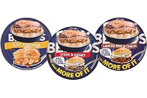 INTRINSIC TREATS Meat Pie Bundle with Fray Bentos Steak & Kidney Pie 425g, Just Chicken Pie 425g and Minced Beef & Onion Pie 425g (Pack of 3)