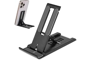 Amaxiu Stojak na telefon komórkowy, 6-biegowy składany uchwyt na telefon komórkowy mini przenośny stojak na tablet biurko stojak na telefon komórkowy podstawka kompatybilne tablety telefoniczne