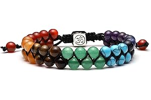 JSDDE Natural Crystals Bracelet Womens 7 Chakra Crystal Stone Rope Braided Gemstone Bracelets