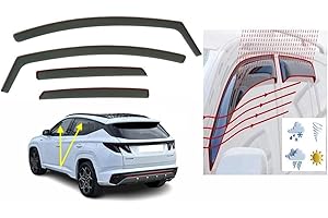 AIRTWIN Set Of 4 Wind Deflectors IN-CHANNEL Type Compatible with HYUNDAI TUCSON 2021 2022 2023 2024 2025 Models Acrylic Side Visors Window Deflectors Hyundai Tucson