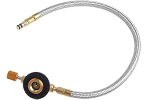 Anwangda Gasherd-Adapter, Schlauchverbinder, Outdoor-Regler, Brenner, flexibler Picknick-Ofenschalter, tragbarer Camping-Schlauchverbinder für Outdoor-Sport, Camping, Wandern, Grillen (Silber)