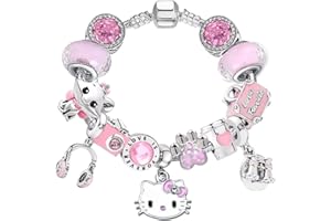 FISAPBXC Hellokitty Cartoon Bracciale,1 PCS Hellokitty Anime Ciondolo Accessorio Cartoon Braccialetto con Gioielli per Ragazze Animati Theme Bracciali per Le Feste di Compleanno per Vestire