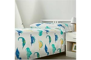 COTTON ARTean Juego de sábanas infantil Rex 105x190/200. HIPOALERGENICA Microfibra cepillada. 3 piezas: Encimera, 1 Funda de Almohada, Bajera Ajustable