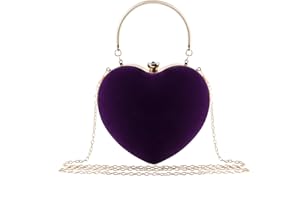 LHHMZ Embrague de boda para mujer Bolso de noche Cartera de mano con forma de corazón Bolso de fiesta de cóctel