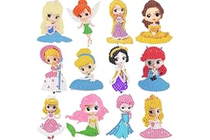 MLLTECH Pittura Diamante Adesivo 5D per Bambini | Adesivi per Cartoni Animati Diamond Painting Adesivo Animali Elfi Diamond Painting Kit Completo, Diamond Painting Kit per Bambini 5D Artigianato per Bambini