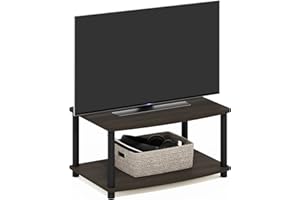 Furinno Turn-N-Tube No Tools 2-Tier Elevated TV Stands, Dark Brown/Black