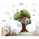 Tilki D&uuml;nyası Ağa&ccedil; Ev Ve Kuşlar &Ccedil;ocuk Odası Duvar Sticker