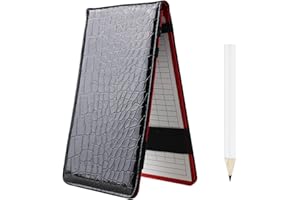 KOFULL Golf Scorecard Holder Popular Leather Golf Scorecard and Yardage Book Holder Pocketbook Tracking Card Holder free send 2PCS golf score cards (black)