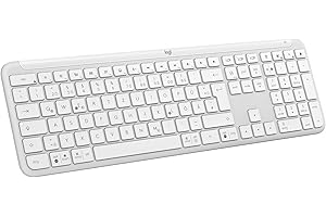 ‎LOGITECH Logitech Signature Slim K950 kabellose Tastatur, schlankes Design, Wechseln zwischen Geräten beim Tippen, leises Tippen, Bluetooth, Multi-OS, Windows, Mac, Chrome, DEU QWERTZ-Layout, Weiß