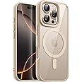 JETech Magnetic Case for iPhone 16 Pro Max 6.9-Inch Compatible with MagSafe, Shockproof Phone Bumper Cover, Solid Color Matte TPU Frame, Anti-Scratch Clear Back (Desert Titanium)