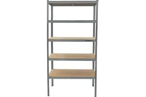 StoreRack Garage Storage Shelves, Storage Racking and Shelving, Heavy Duty Shelving Unit, Shed Racking, Metal Shelving, 5 Tier Shelving Unit, 180 x 90 x 45 – Grey