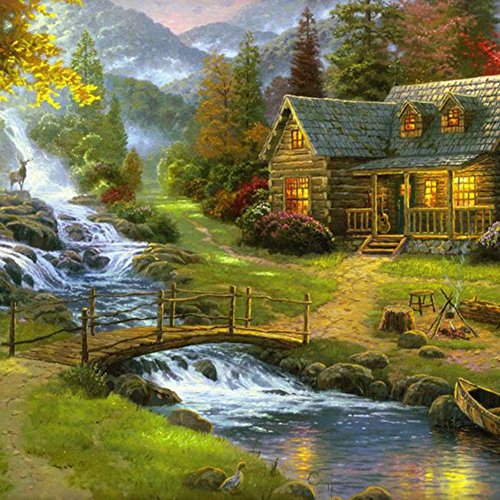 HOHOME 5D Diamond Painting Cross Stitch Kits DIY Handmade Full Drill Resin Diamond Embroidery Mosaic With Making Tools Set for Home Decoration