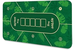 LaiEr Poker Mat Large Size Table Mat Texas Hold'em Poker Rubber Mat Poker Topper for Tables Folding Super Portable Poker Table Blackjack Top Layout Multiple Size Selection(120 * 60 * 0.2cm,Green)
