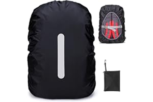 PINEPAN Housse de pluie pour sac à dos avec boucle - Imperméable - Avec réflecteur - Pour cyclisme, camping, randonnée - Avec sac de rangement - 15-100 l