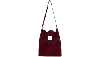 Jiliyote Cord Tasche Damen mit Reißverschluss Damen Groß Umhängetasche Damen Beuteltasche Cord Schultertasche Damen Tasche aus Cord Kord Tasche Damen Shopper für Arbeit Schule Mädchen