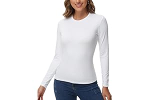 JTSONN T-Shirt Thermique à Manches Longues pour Femmes sous-vêtement Thermique d'hiver Fonctionnel Chaud T-Shirt de Sport Respirant avec Polaire Intérieure