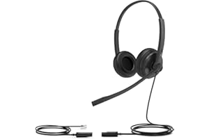 Yealink Headset YHS34 Dual - Due auricolari - con cavo di collegamento RJ