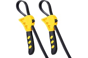 Naseom Bandschlüssel 2 Stück Universal Gummi Rohrzange, 6" Ölfilterschlüssel, Verstellbares Ölfilter Bandschlüssel Set, Gurtschlussel für Flasche, Spülbecke, Ölfilter, Duschköpfe, Glasöffner