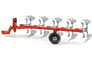 siku 2070, fullvändplog, 1:32, metall/plast, orange, 5-skärig plog, leksaksmodell kompatibel med dragkrokar från 1:32 traktor