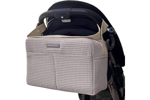 MIMUSELINA Bolso Carrito Bolso Carro Bebe de Gran Capacidad - Organización total con 7 bolsillos - Uso en hombro o cochecito sin necesidad de ganchos - Hecho en España