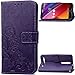 Price comparison product image ASUS ZenFone 2 Laser ZE550KL 5,5 Zoll Case Leather, Ecoway Clover embossed Patterned PU Leather Stand Function Protective Cases Covers with Card Slot Holder Wallet Book Design Folio Magnetic Flip Stand Feature for ASUS ZenFone 2 Laser ZE550KL 5,5 Zoll - Four Leaf Clover(purple)