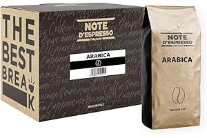 Note D'Espresso Arabica, Miscela di Caffe Torrefatto in Grani, 2 kg, Confezione da 2 x 1000 g