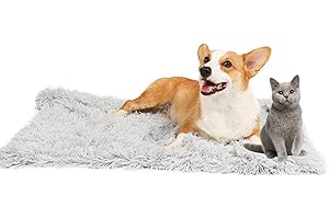 crazy bean Coperta per Cani Copertina Gatto Riscaldante Pet Morbido caldo morbido soffice pile Lavabile in lavatrice Coperta per Gatti per Letto per Cani,Grigio chiaro,M (80X55cm)