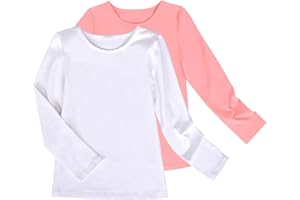 Sunny Fashion 2 Packs Girls Top Tee Shirt Long Sleeve Gray Pink School Uniform Age 4-10 Years