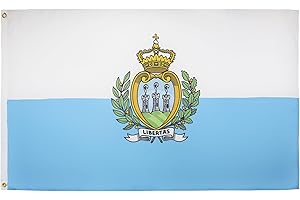 AZ FLAG - Bandera San Marino - 150x90 cm - Bandera Sanmarinense 100% Poliéster Con Ojales de Metal integrados - 110g - Colores Vivos Y Resistente A La Decoloración