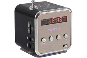 YOIDESU Portable Radio Small Radio Musikman Music Box with Radio Music Player FM Radio Battery Operated Digital Display Speaker for Home, Dorm, Car, Parties, Travel,