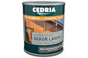 GRIS INTEMPERIE Lasur protector madera exterior al agua Cedria Dekor Lasur 750 ml