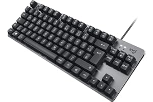 Logitech Tastiera meccanica cablata in alluminio K835 TKL - Tastiera PC senza tasti con design compatto e confortevole, interruttori lineari, layout QWERTZ tedesco - grigia