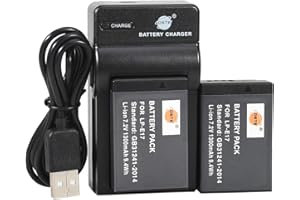 DSTE LP-E17 Li-Ionen Batterie (2-Pack) und Micro USB Ladegerät Anzug Kompatibel für Canon EOS R10 M3 750D 760D 8000D Kiss X8i Rebel T6i T6s R10